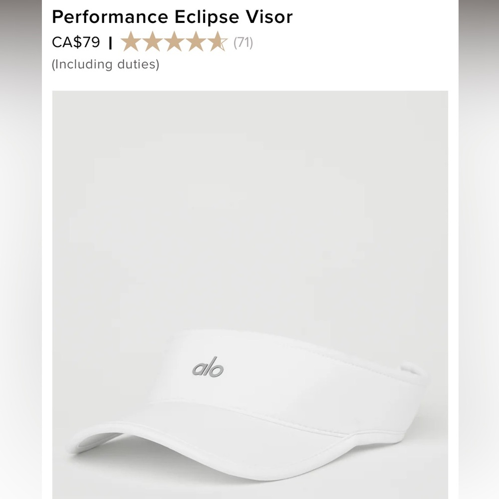 ALO Yoga Performance Eclipse Visor in White